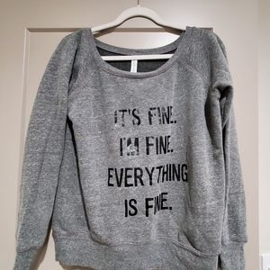 Large Grey crewneck hoodie